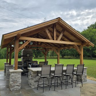 Rough cut cedar pavilion